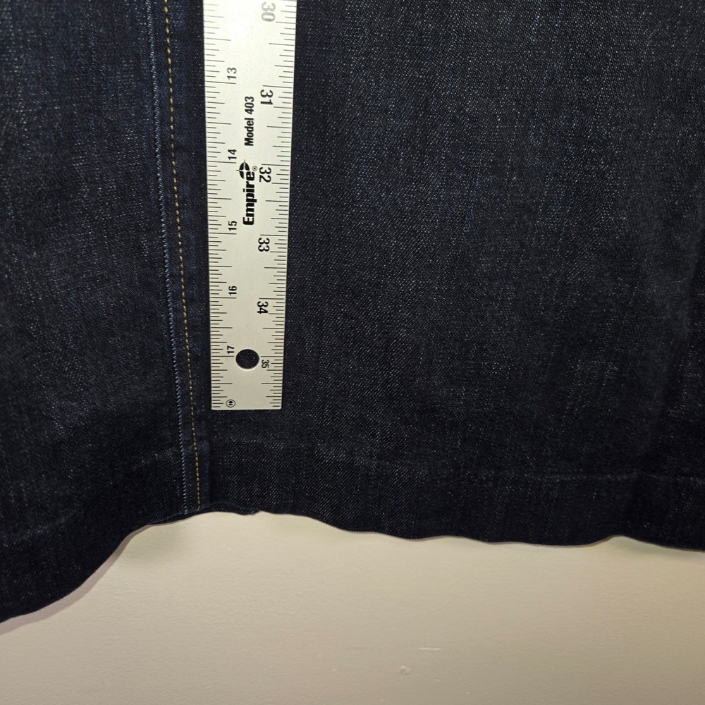 Lauren Ralph Lauren Women Indigo Denim Leather Trim Sheath Dress 14 Grove St - Picture 9 of 10
